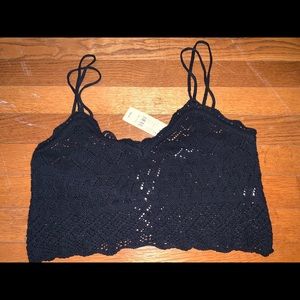L.A. Hearts Crochet Black Top